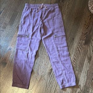 Women’s Anthropology XS Violet Linen Cargo Pants